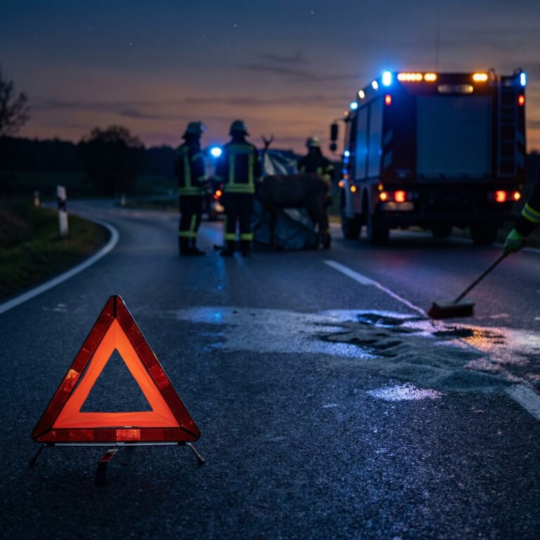 Mehr über den Artikel erfahren Schadstoffeinsatz nach Wildunfall auf der L5004